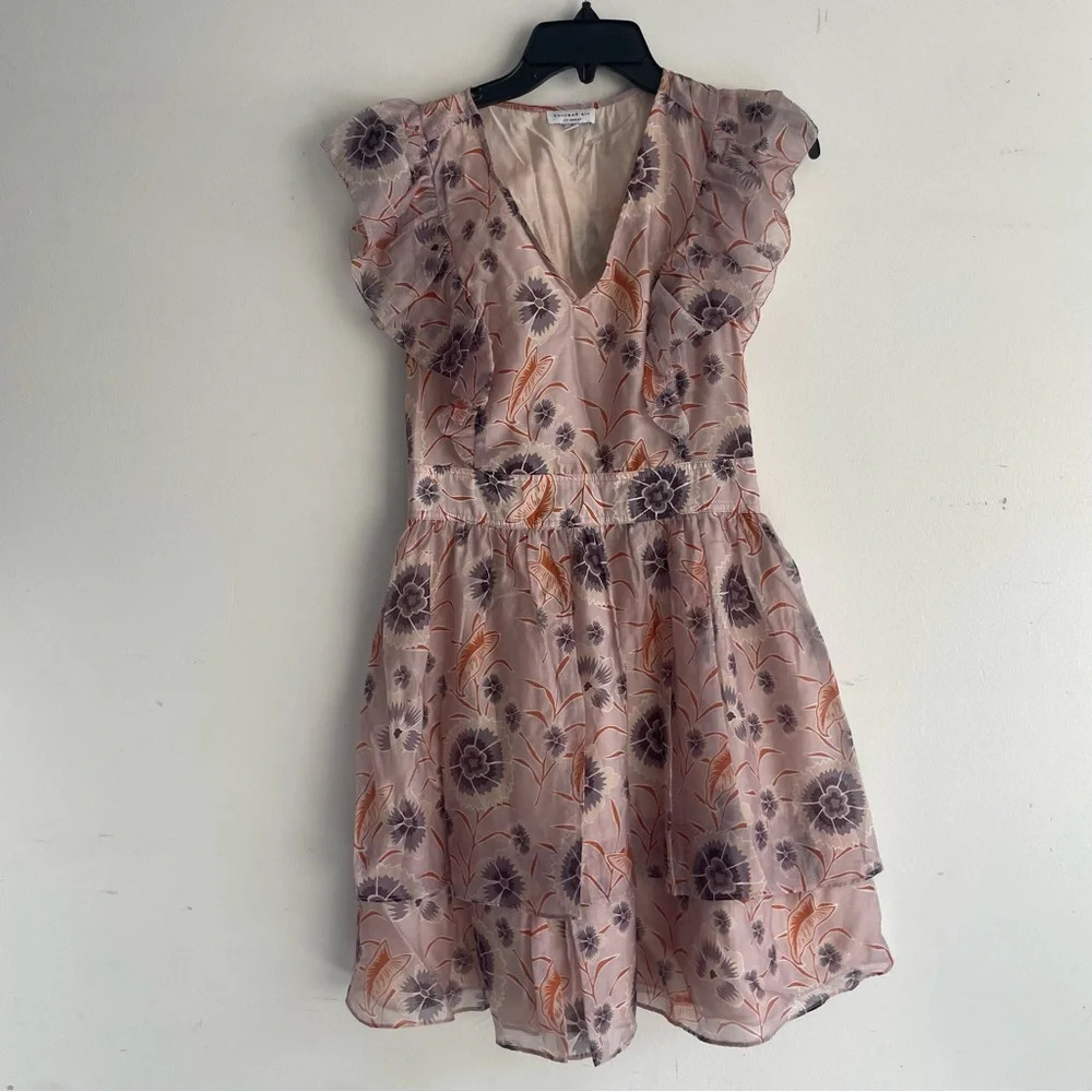 Current Air Brown/Multi Floral Ruffle Mini Dress 22206 - Picture 2 of 11